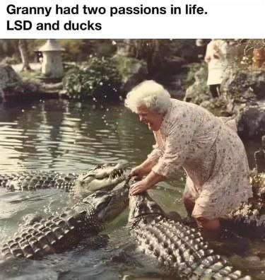 a woman is feeding an alligator in the water